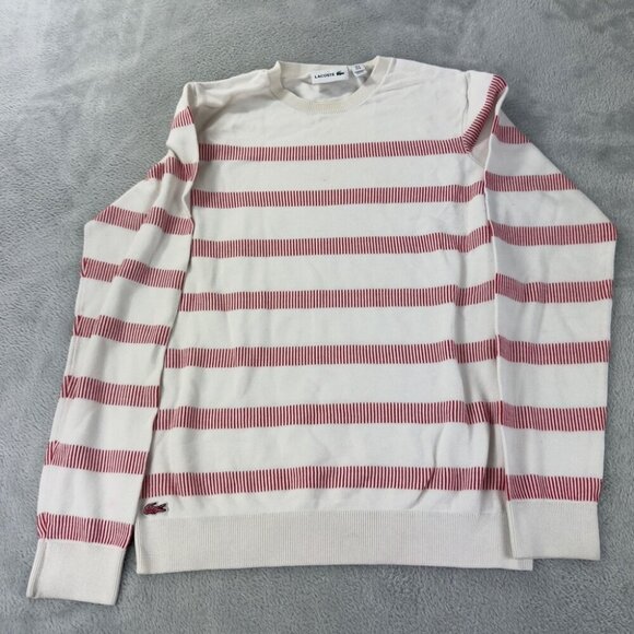 Lacoste Stripped Sweater White / Red Women’s Size M - Picture 5 of 10